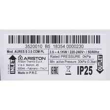 Проточный водонагреватель Ariston Aures S 3.5 Com PL кран + душ, 3,5 кВт