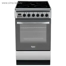 Плита Hotpoint-Ariston H5V56 X, электрическая, 4 конфорки, 53 л, стеклокерамика, серая